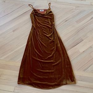 Velvet Orange Cowl neck dress